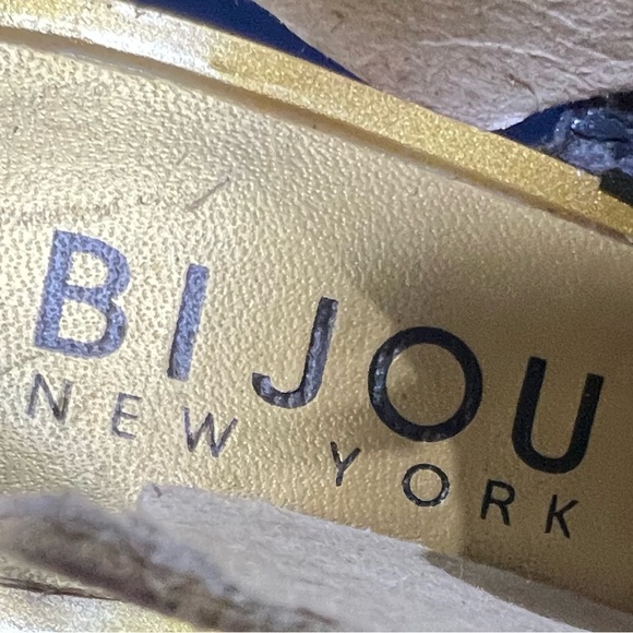 Blue Patent Leather Bijou’s of New York with Gold Bottoms- Shoes - Picture 1 of 15